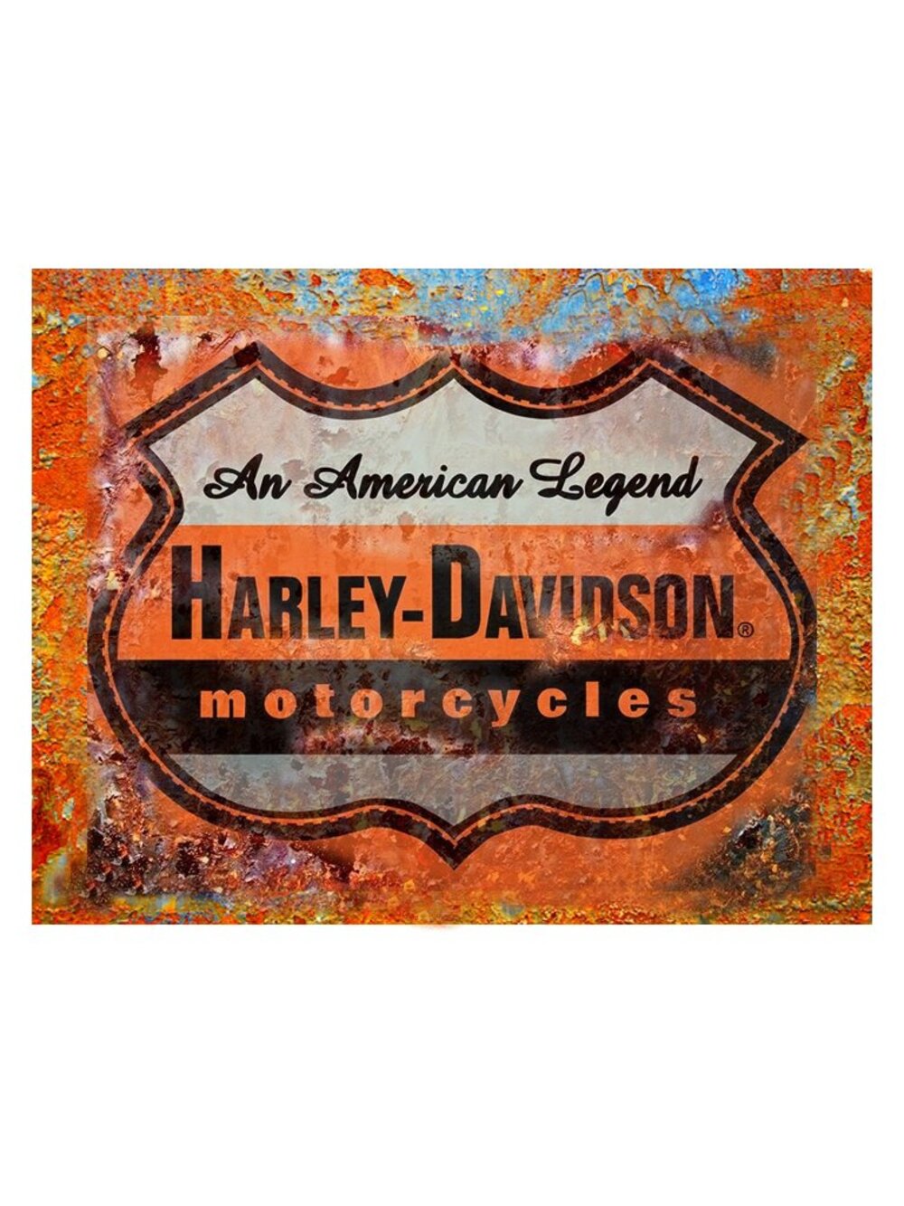 Harley Davidson Motorcycle art Log Metal tin Sign 12 x 18 Inches